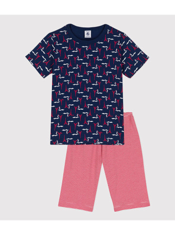 PETIT BATEAU Pyjama donkerblauw/rood