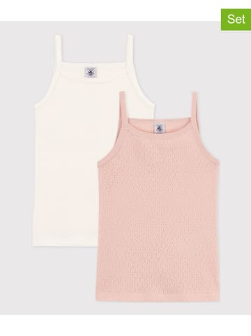 PETIT BATEAU 2-delige set: onderhemden crème/lichtroze
