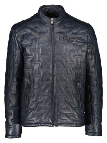 Bugatti Leren jas donkerblauw