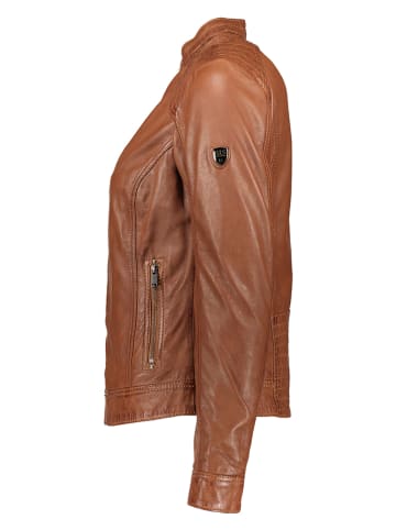 HIS Skórzana kurtka w kolorze janobrązowym