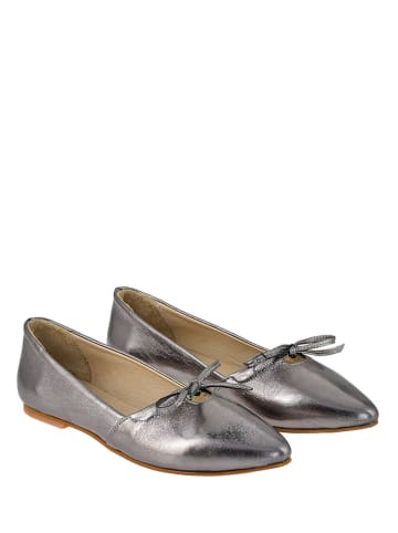 Lizza Shoes Leder-Ballerinas in Silber