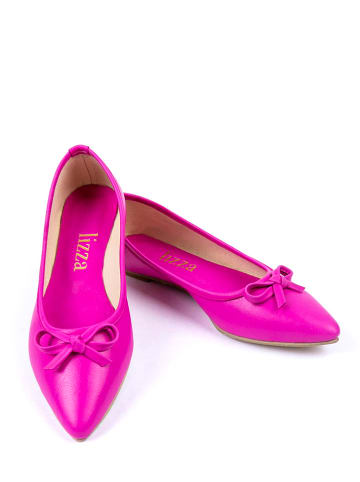 Lizza Shoes Skórzane baleriny w kolorze różowym