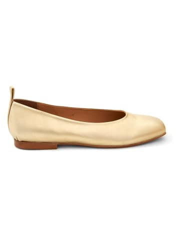 Abril Flowers Leder-Ballerinas in Gold