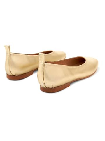 Abril Flowers Leder-Ballerinas in Gold