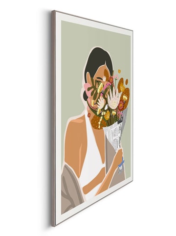 Orangewallz Druk artystyczny "Flower Gift" w ramce - 50 x 70 cm