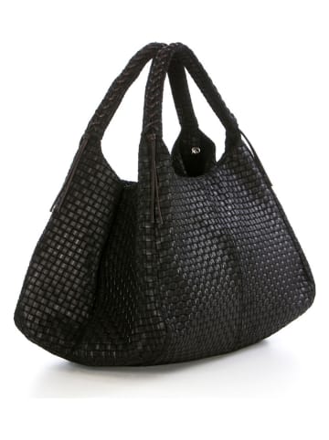 Lucca Baldi Skórzany shopper bag "Pitigliano" w kolorze czarnym - 41 x 34 x 30 cm