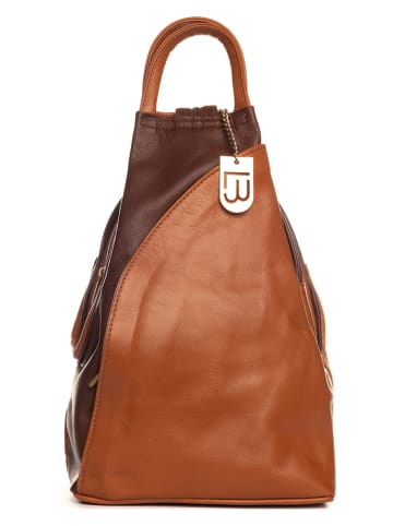 Lucca Baldi Skórzany plecak "Novara" w kolorze brązowym - 29 x 34 x 13 cm