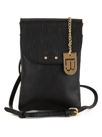 Lucca Baldi Leren telefoontasje "Orvieto" zwart - (B)14 x (H)21 x (D)1 cm