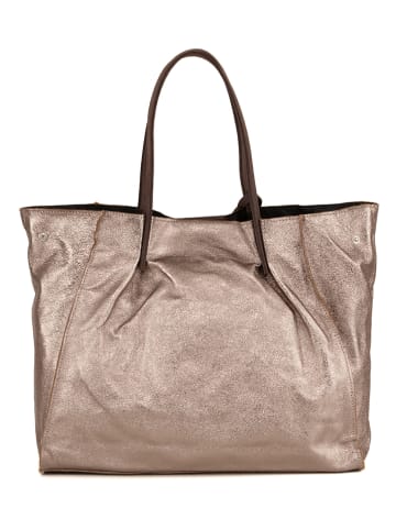 Anna Morellini Skórzany shopper bag "Nives" w kolorze jasnobrązowym - 40 x 31 x 15 cm