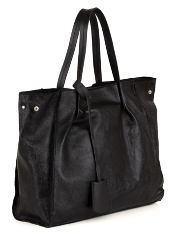 Anna Morellini Skórzany shopper bag "Nives" w kolorze czarnym - 40 x 31 x 15 cm