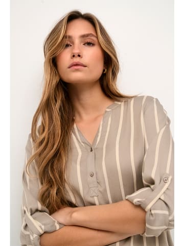 Kaffe Bluse "Stridy" in Beige/ Weiß