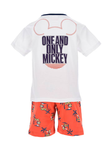Disney Mickey Mouse 2tlg. Outfit "Mickey" in Weiß/ Orange