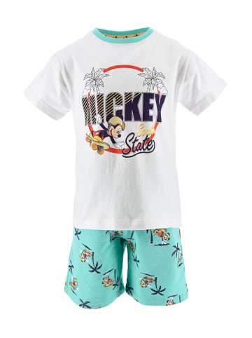 Disney Mickey Mouse 2tlg. Outfit "Mickey" in Petrol/ Weiß