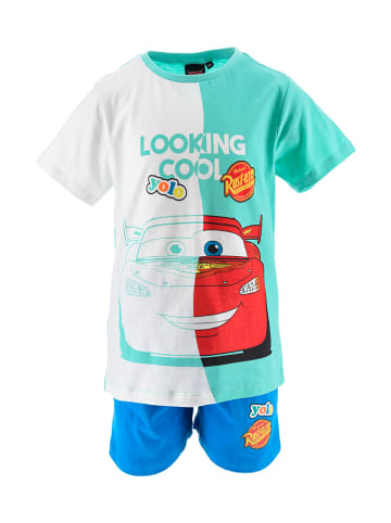 Cars 2-delige outfit "Cars" wit/blauw/petrol