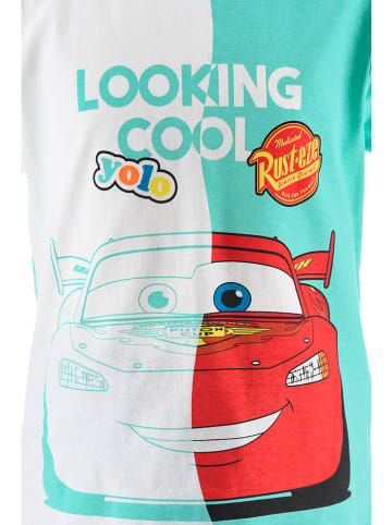Disney Cars 2-delige outfit "Cars" wit/blauw/petrol