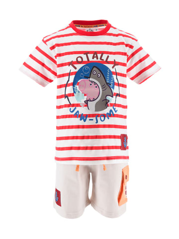 Peppa Pig 2-delige outfit "Peppa Pig" rood/crème