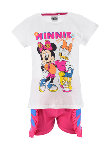 MINNIE MOUSE 2-delige outfit "Minnie" wit/roze