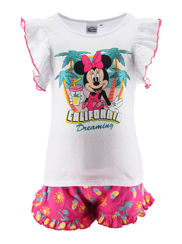 Disney Minnie Mouse 2-delige outfit "Minnie" wit/roze