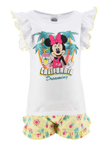 Disney Minnie Mouse 2-delige outfit "Minnie" wit/geel