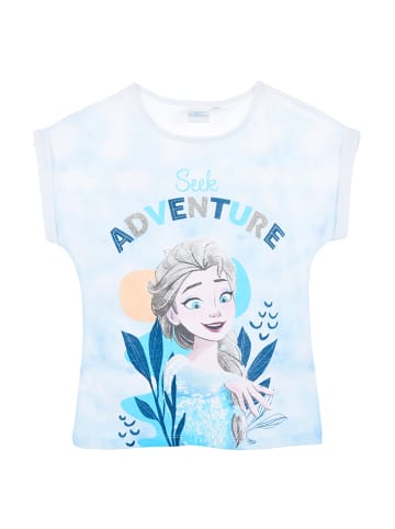 Disney Frozen Koszulka "Kraina lodu" w kolorze biało-niebieskim