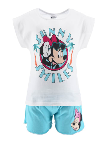 MINNIE MOUSE 2-delige outfit "Minnie" wit/blauw
