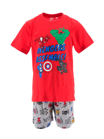 MARVEL Avengers Pyjama "Avengers" in Rot/ Grau