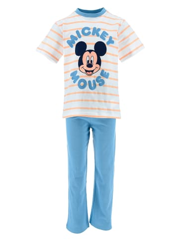 Disney Mickey Mouse Pyjama "Mickey" in Weiß/ Blau