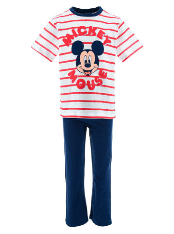 Disney Mickey Mouse Pyjama "Mickey" in Weiß/ Rot/ Dunkelblau