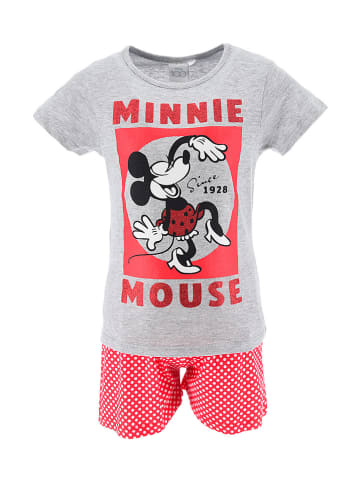 MINNIE MOUSE Pyjama "Minnie" in Rot/ Grau