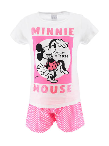 MINNIE MOUSE Pyjama "Minnie" in Weiß/ Pink