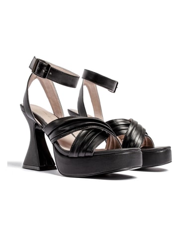loft37 Leren haksandalen zwart