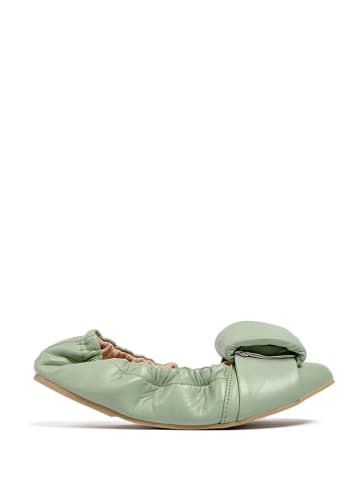 loft37 Leren ballerina's lichtgroen