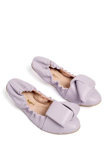 loft37 Leder-Ballerinas in Flieder