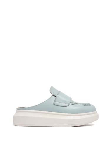 l37 Leder-Clogs in Hellblau