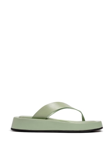 loft37 Leren slippers lichtgroen