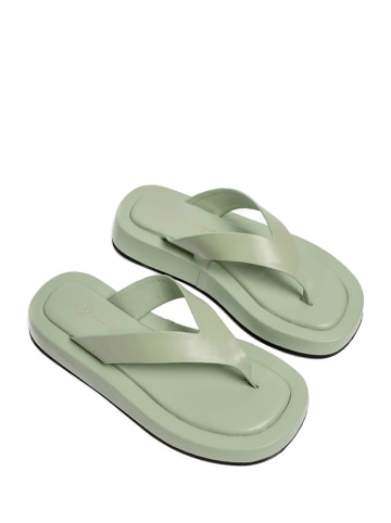 loft37 Leren slippers lichtgroen