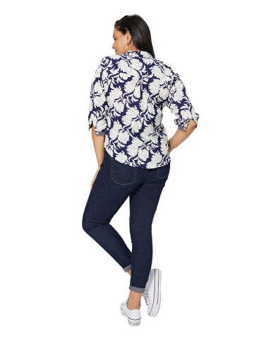Aller Simplement Blouse wit/donkerblauw