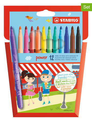 STABILO 2er-Set: Filzstifte "STABILO power" - 12 Stück