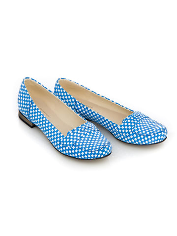 Zapato Leder-Mokassins in Blau/ Weiß