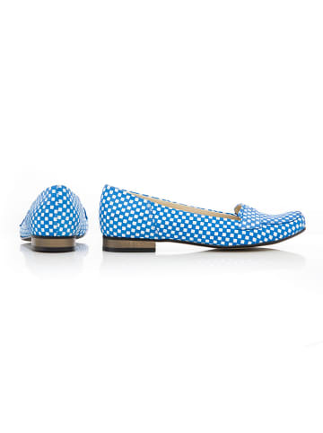 Zapato Leder-Mokassins in Blau/ Weiß