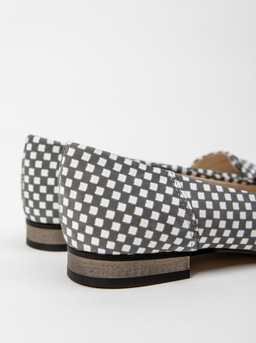 Zapato Leder-Mokassins in Grau/ Weiß