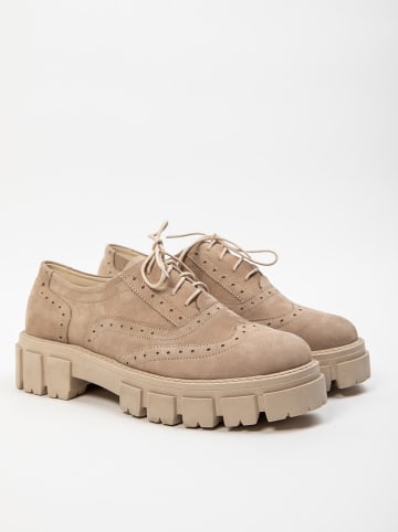 Zapato Leder-Schnürschuhe in Beige