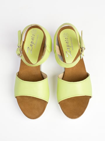 Zapato Leren sleehaksandalen lichtgroen