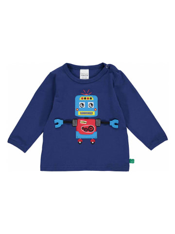Fred´s World by GREEN COTTON Longsleeve "Hello robot" donkerblauw