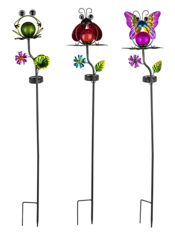 Garden Hero 3-delige set: ledsolartuinstekers meerkleurig - (H)88 cm