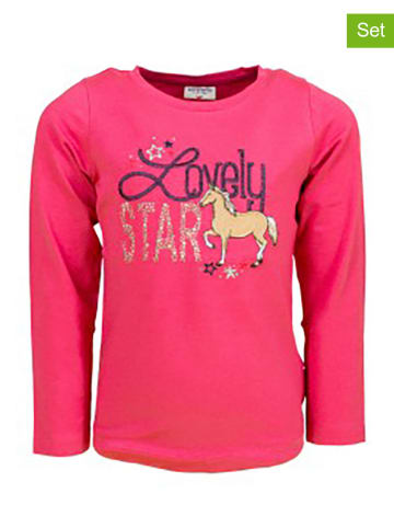 Salt and Pepper 2-delige set: longsleeves "Horse" roze