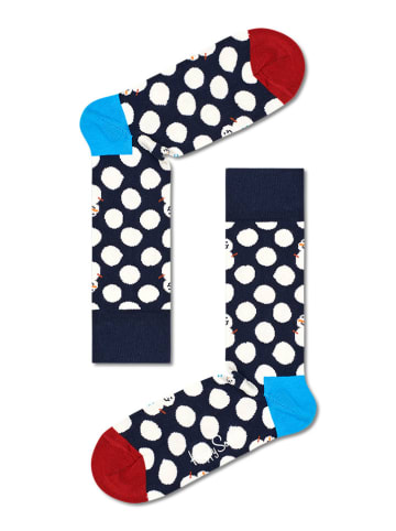 Happy Socks Socken "Dots" in Dunkelblau/ Weiß