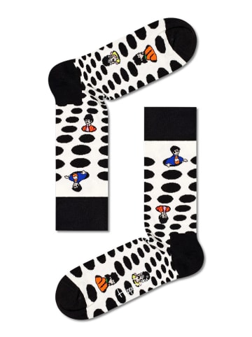 Happy Socks Socken "The Beatles" in Schwarz/ Weiß