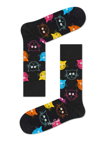 Happy Socks Socken "Cat" in Schwarz/ Bunt