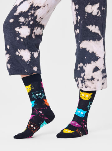 Happy Socks Socken "Cat" in Schwarz/ Bunt